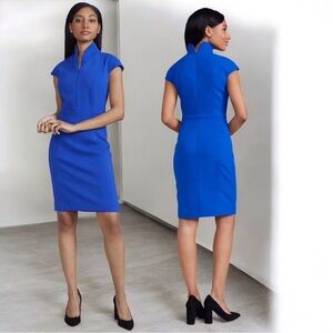 Nora Gardner Evelyn Sheath Dress Royal Women’s sz 10 Cap Sleeve Knee Length $398